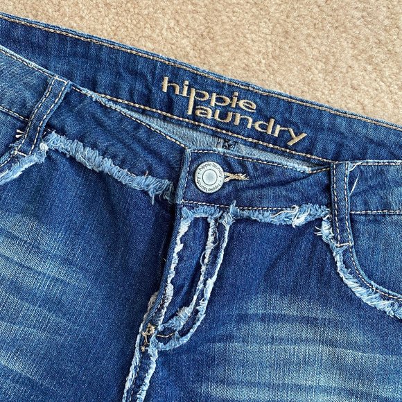 Hippie Laundry 30 Fringe Accented Denim Shorts - Picture 7 of 8